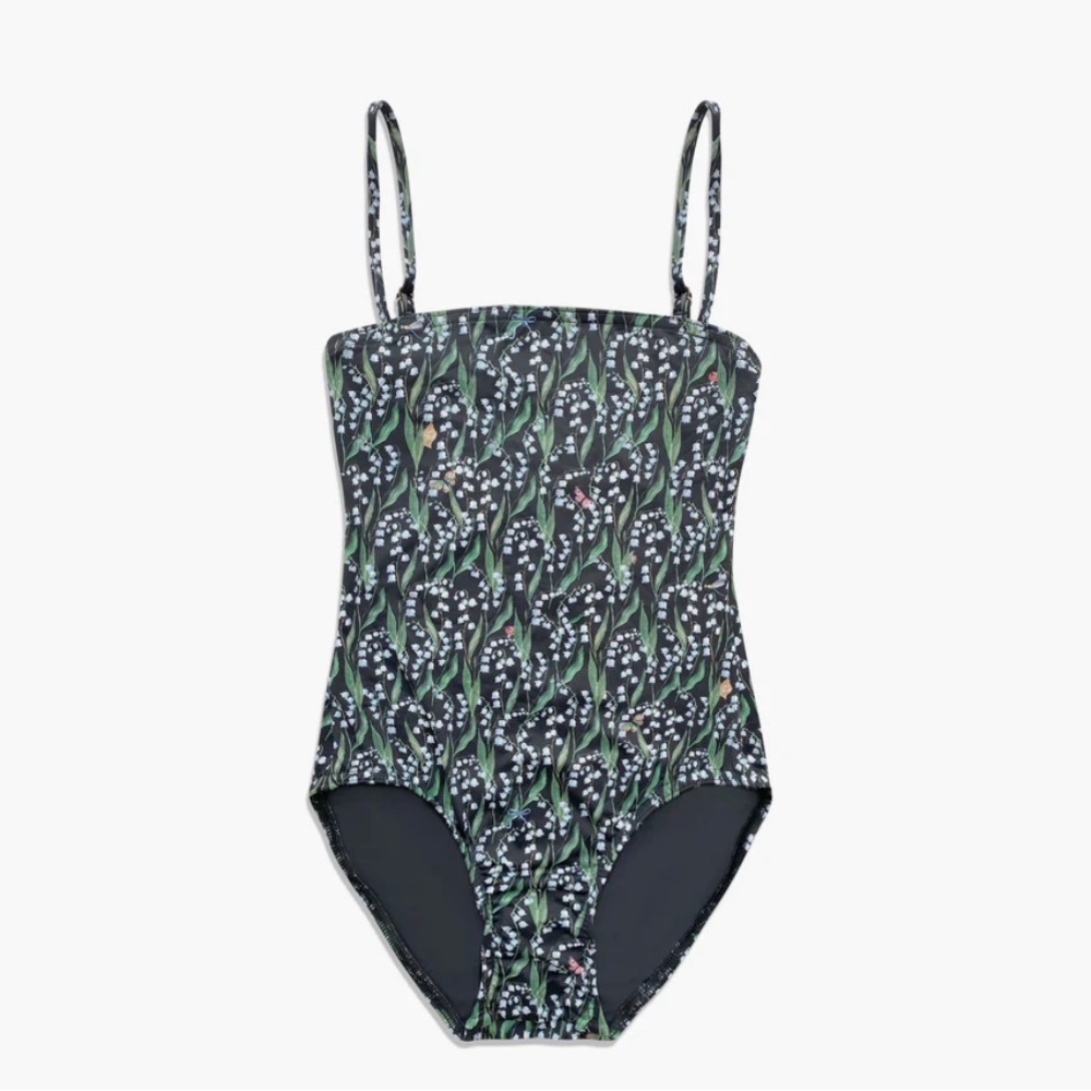 Hill House Green and Black One Piece Swimsuit